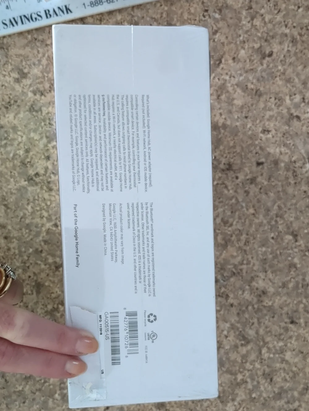 NIB Google Home Hub Smart Display 1st Gen Factory Sealed Model GA00515-US